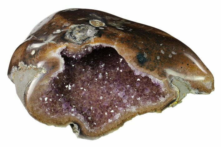 Amethyst Geode With Polished Face - Uruguay #151284